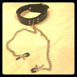 Kinky nipple clamp with collar
